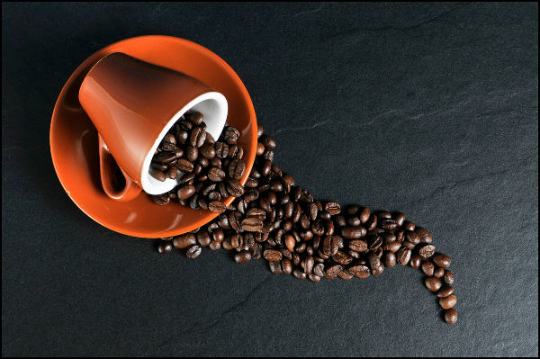 coffee spilled beans