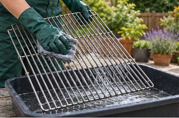 Illustration of barbecue grate detail