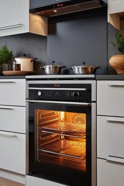 Single oven within fitted kitchen units